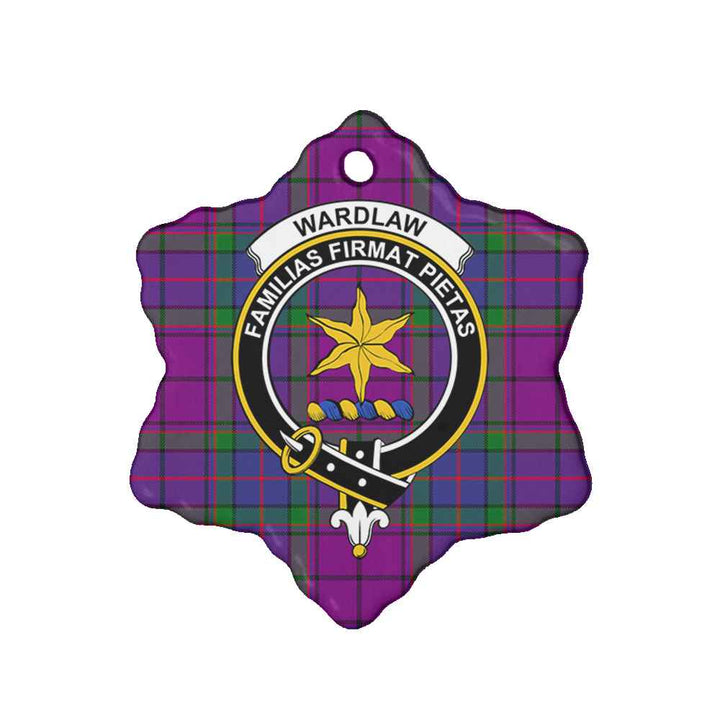Scottish Wardlaw Clan Crest Tartan Ceramic Ornament Snow Flake Shape Tartan Plaid