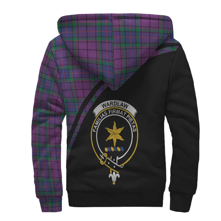 Scottish Wardlaw Clan Crest Tartan Curve Sherpa Hoodie