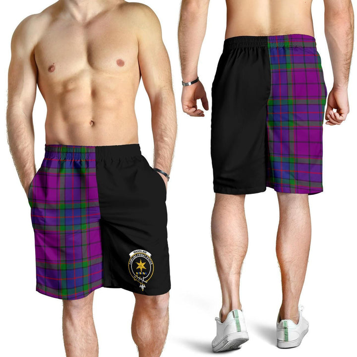 Scottish Wardlaw Clan Crest Tartan Half of Me Men's Shorts