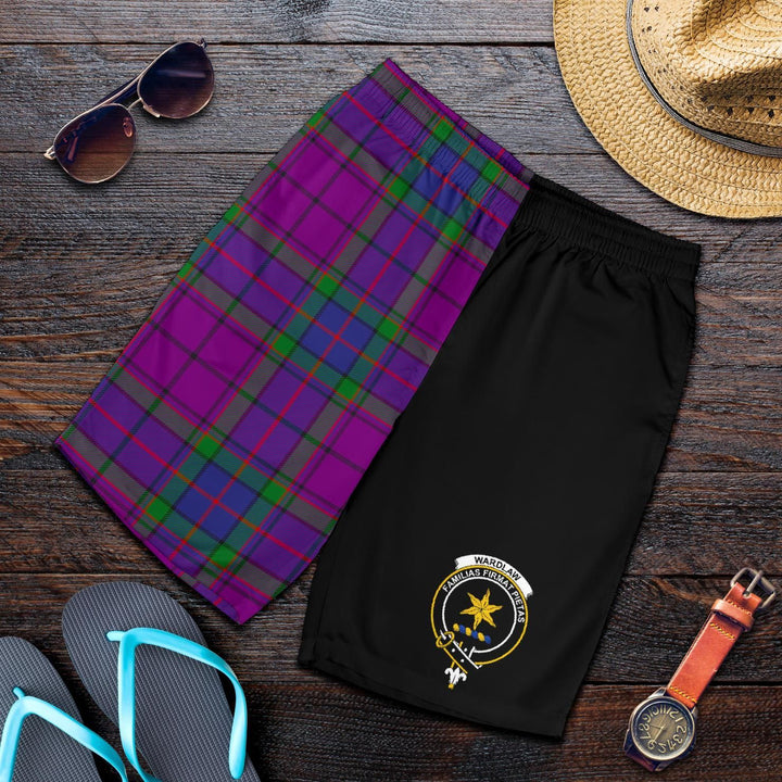 Scottish Wardlaw Clan Crest Tartan Half of Me Men's Shorts