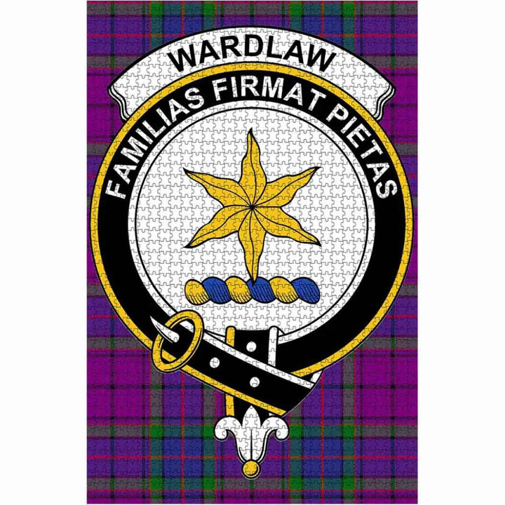 Scottish Wardlaw Clan Crest Tartan Jigsaw Puzzle 1