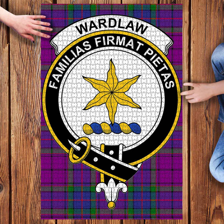 Scottish Wardlaw Clan Crest Tartan Jigsaw Puzzle 3