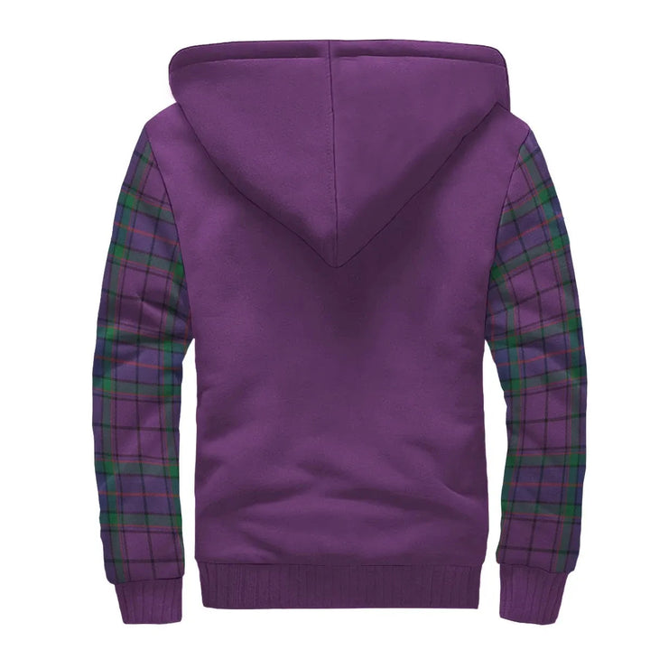 Scottish Wardlaw Clan Crest Tartan Plaid Sleeve Sherpa Hoodie