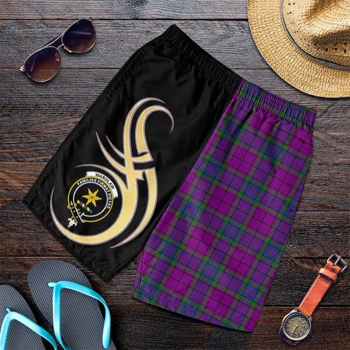 Scottish Wardlaw Modern Clan Crest Tartan Believe in Me Men's Shorts