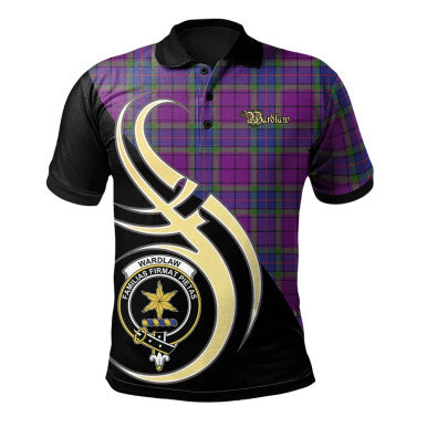 Scottish Wardlaw Modern Clan Crest Tartan Polo Shirt Believe in Me Front Side Tartan Plaid
