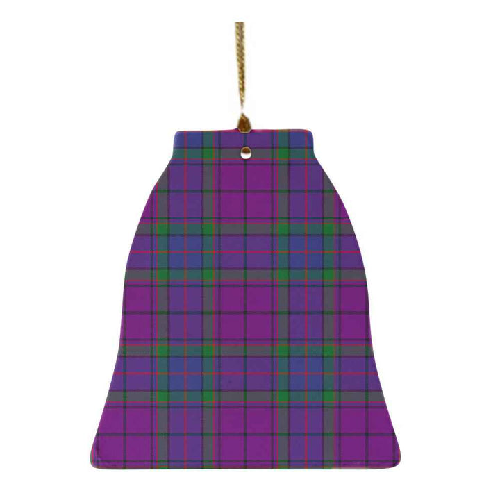 Scottish Wardlaw Modern Clan Tartan Ceramic Ornament Bell Shape Tartan Plaid