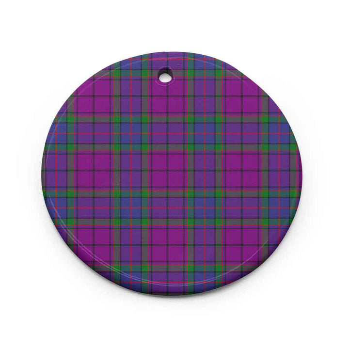 Scottish Wardlaw Modern Clan Tartan Ceramic Ornament Circle Shape Tartan Plaid