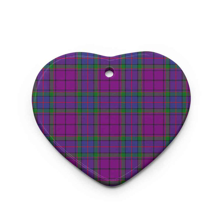 Scottish Wardlaw Modern Clan Tartan Ceramic Ornament Heart Shape Tartan Plaid
