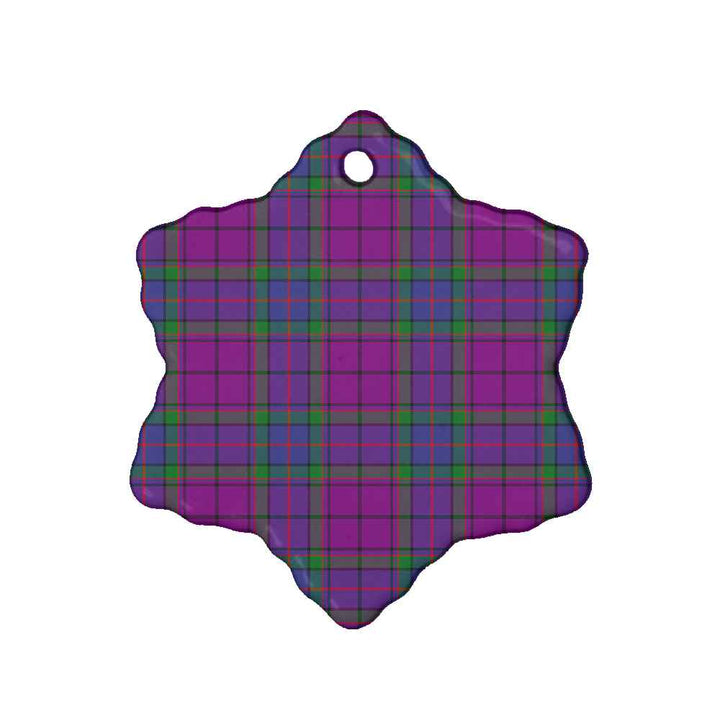 Scottish Wardlaw Modern Clan Tartan Ceramic Ornament Snow Flake Shape Tartan Plaid