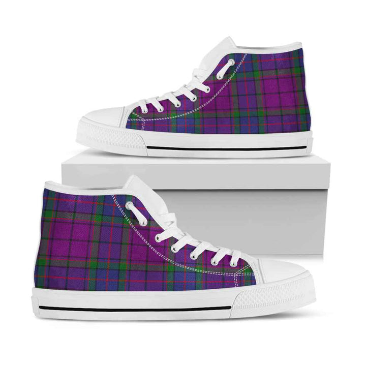 Scottish Wardlaw Modern Clan Tartan High Top Shoes White Sole Tartan Plaid