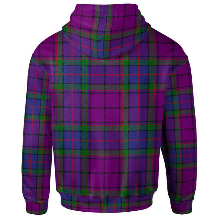 Scottish Wardlaw Modern Clan Tartan Hoodie Back Side Tartan Plaid