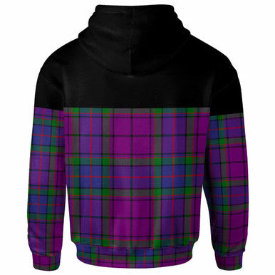 Scottish Wardlaw Modern Clan Tartan Hoodie - Horizontal Style Back Side Tartan Plaid