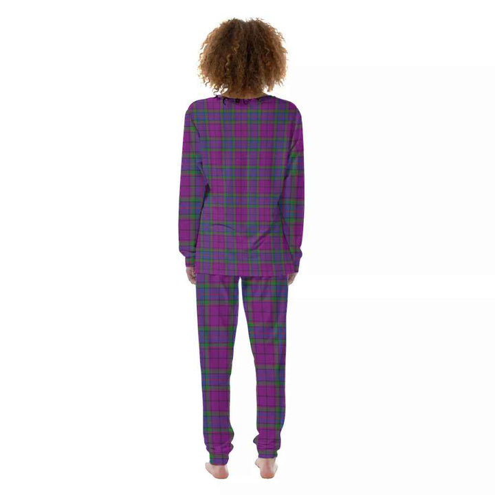 Scottish Wardlaw Modern Clan Tartan Pajama Set Women Back Side Tartan Plaid