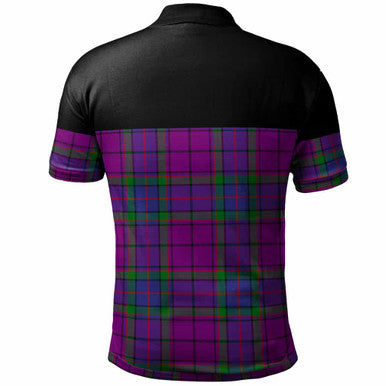 Scottish Wardlaw Modern Clan Tartan Polo Shirt - Horizontal Style Back Side Tartan Plaid
