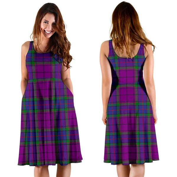 Scottish Wardlaw Modern Clan Tartan Women Midi Dress