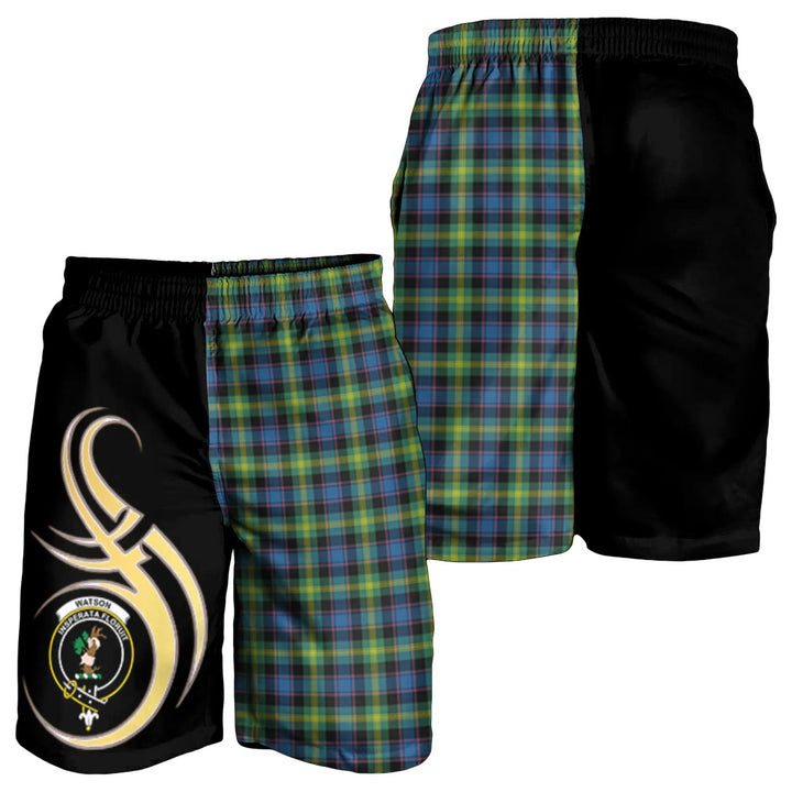 Scottish Watson Ancient Clan Crest Tartan Believe in Me Men's Shorts