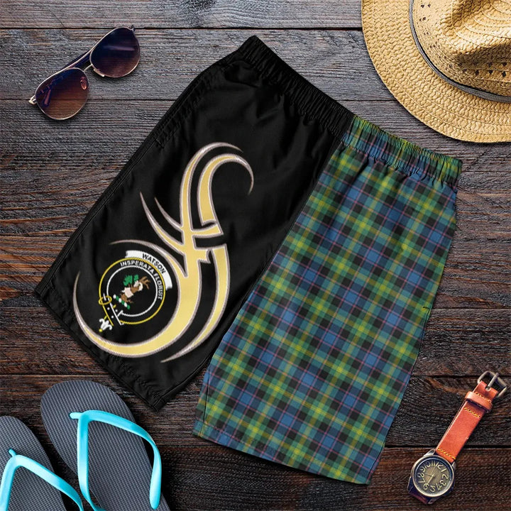 Scottish Watson Ancient Clan Crest Tartan Believe in Me Men's Shorts