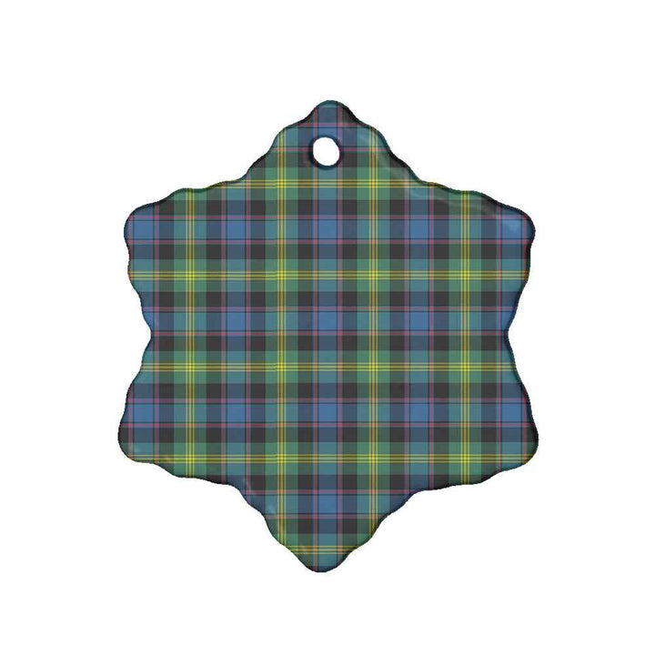 Scottish Watson Ancient Clan Tartan Ceramic Ornament Snow Flake Shape Tartan Plaid