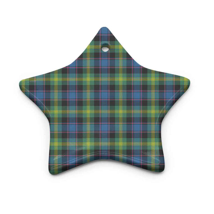 Scottish Watson Ancient Clan Tartan Ceramic Ornament Star Shape Tartan Plaid