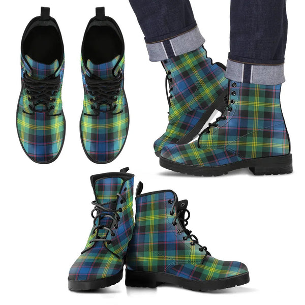 Scottish Watson Ancient Clan Tartan Leather Boots