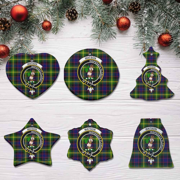 Scottish Watson Clan Crest Tartan Ceramic Ornament All Tartan Plaid
