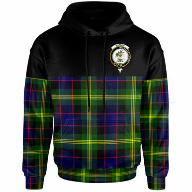Scottish Watson Clan Crest Tartan Hoodie - Horizontal Style Front Side Tartan Plaid