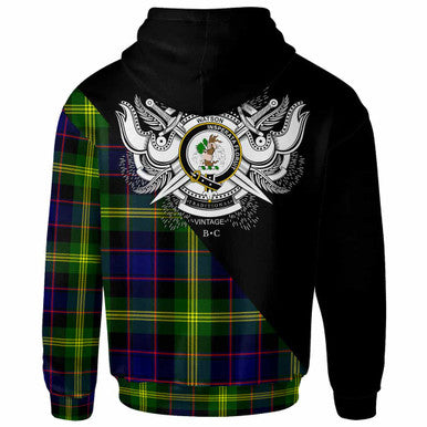 Scottish Watson Clan Crest Tartan Hoodie - Military Logo Back Side Tartan Plaid