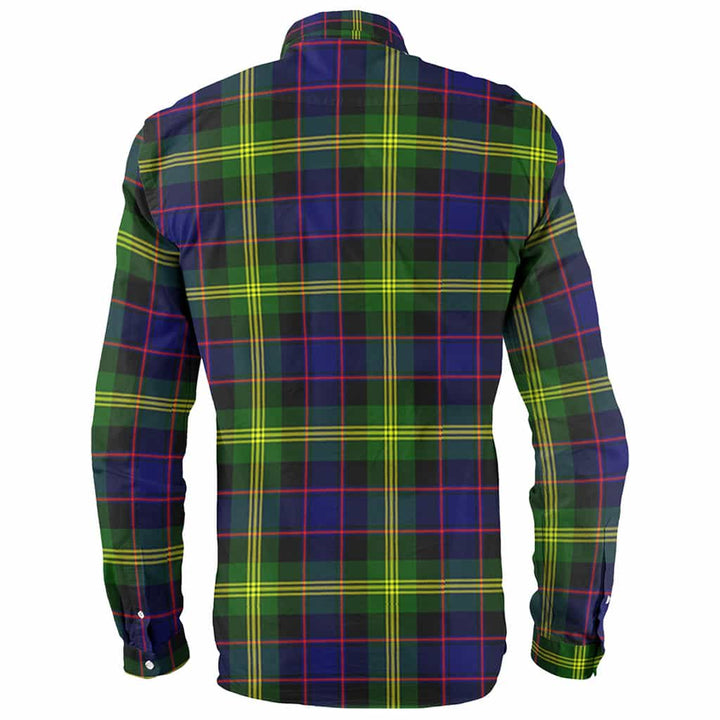 Scottish Watson Clan Crest Tartan Long Sleeve Shirt Back Side Tartan Plaid