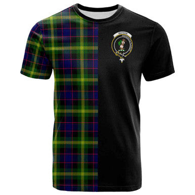 Scottish Watson Clan Crest Tartan T-Shirt Half in Me Front Side Tartan Plaid