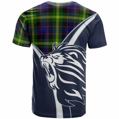 Scottish Watson Clan Crest Tartan T-Shirt - Bend Style Back Side Tartan Plaid