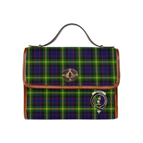 Scottish Watson Clan Crest Tartan Waterproof Canvas Bag Tartan Plaid 1