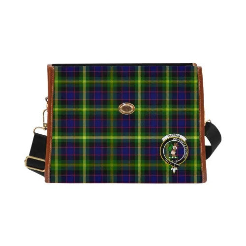 Scottish Watson Clan Crest Tartan Waterproof Canvas Bag Tartan Plaid 2