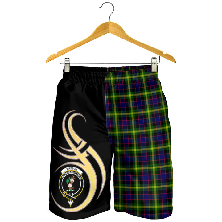 Scottish Watson Modern Clan Crest Tartan Believe in Me Men's Shorts