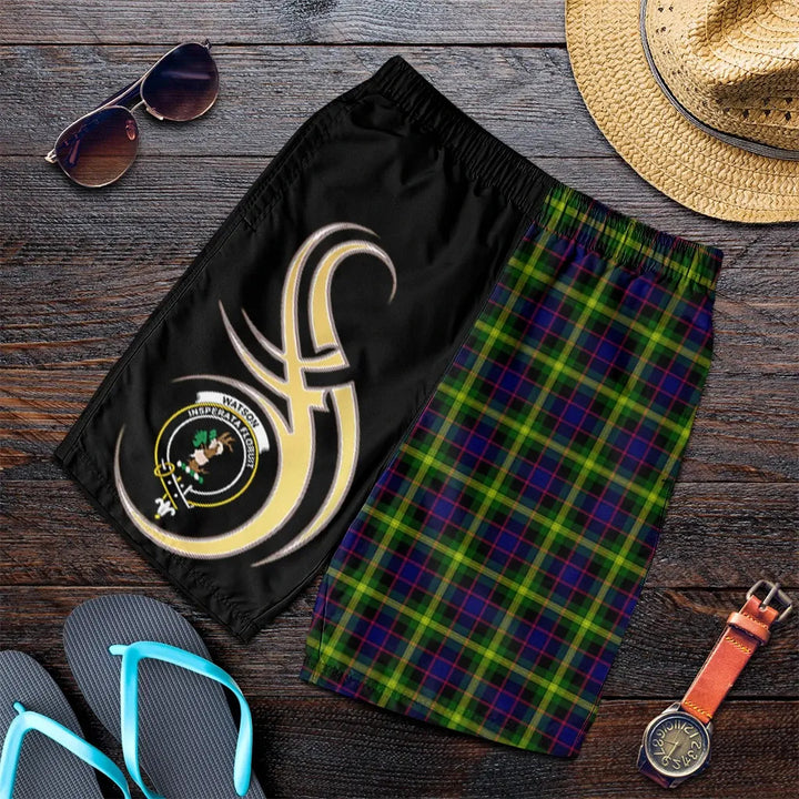 Scottish Watson Modern Clan Crest Tartan Believe in Me Men's Shorts