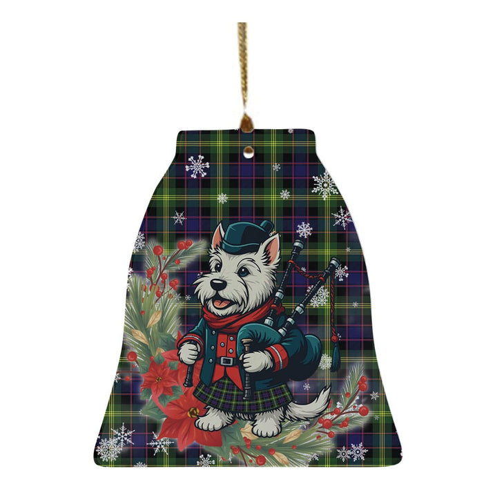 Scottish Watson Modern Clan Tartan Ceramic Ornament Cute Scottish Terrier Dog Bell Style Tartan Plaid