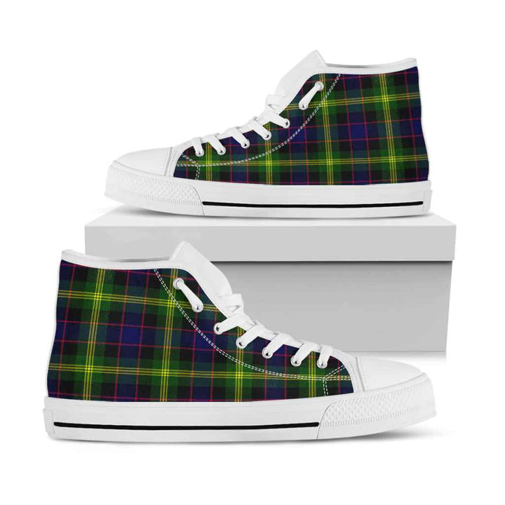 Scottish Watson Modern Clan Tartan High Top Shoes White Sole Tartan Plaid