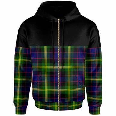 Scottish Watson Modern Clan Tartan Hoodie - Horizontal Style Zip Tartan Plaid