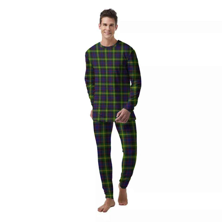 Scottish Watson Modern Clan Tartan Pajama Set  Men Front Side Tartan Plaid
