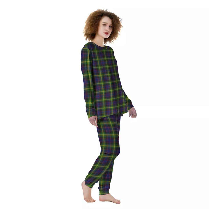 Scottish Watson Modern Clan Tartan Pajama Set Women Front Side Tartan Plaid