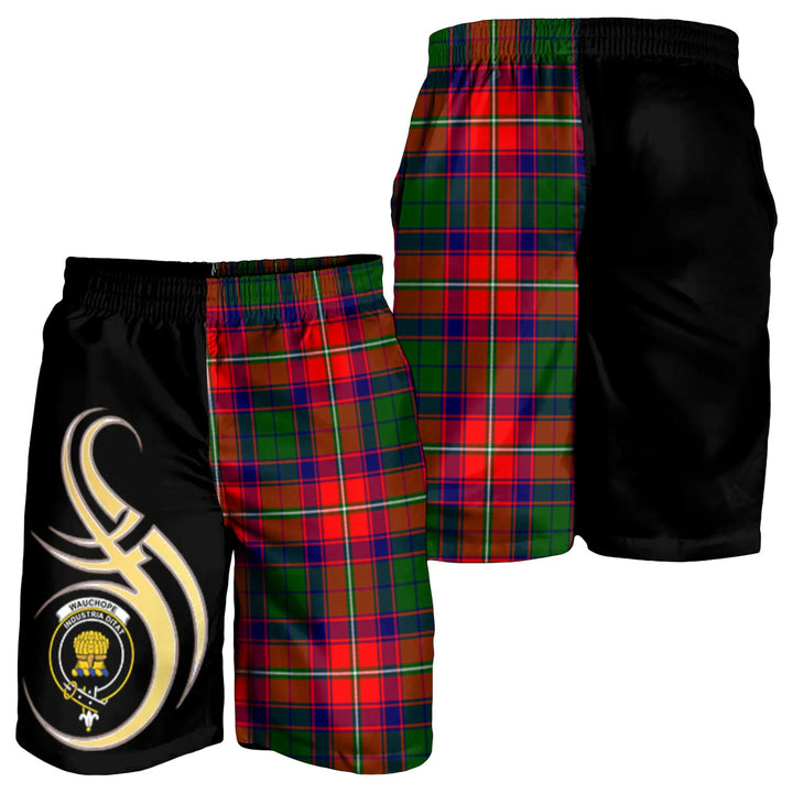 Scottish Wauchope Clan Crest Tartan Believe in Me Men's Shorts