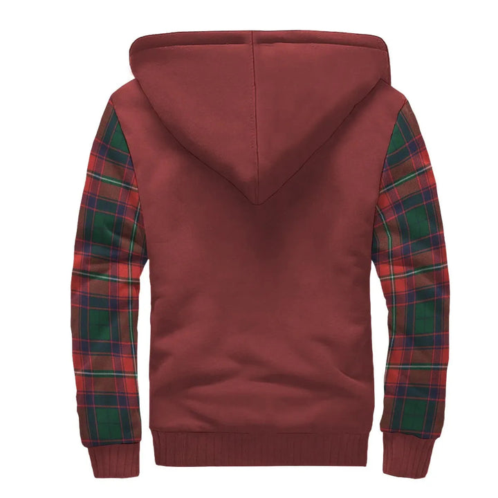 Scottish Wauchope Clan Crest Tartan Plaid Sleeve Sherpa Hoodie