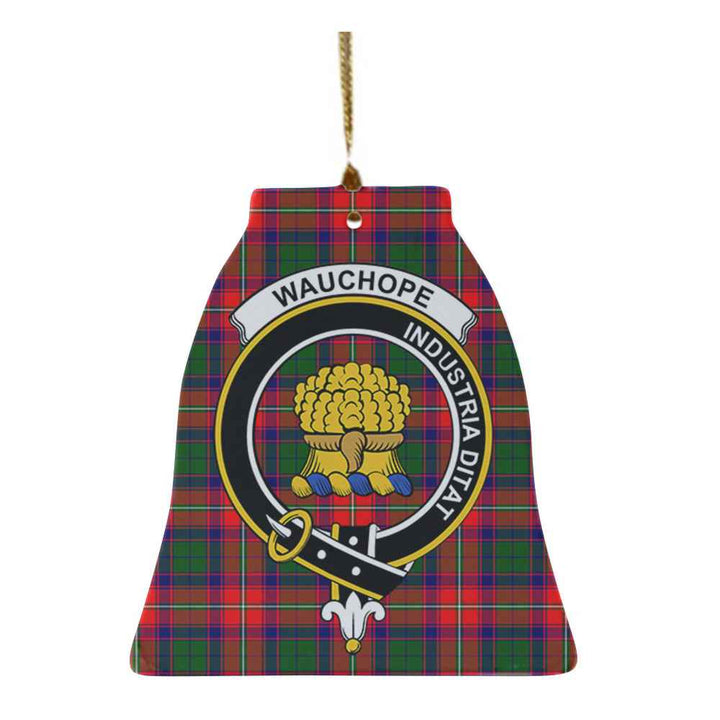 Scottish Wauchope (or Waugh) Clan Crest Tartan Ceramic Ornament Bell Shape Tartan Plaid