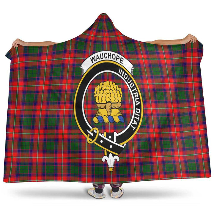 Scottish Wauchope (or Waugh) Clan Crest Tartan Hooded Blanket Tartan Plaid 1
