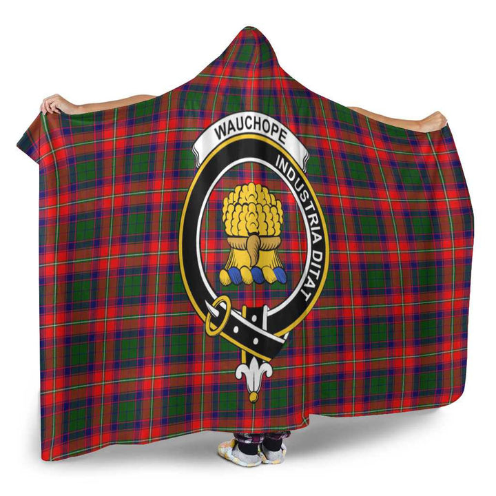 Scottish Wauchope (or Waugh) Clan Crest Tartan Hooded Blanket Tartan Plaid 2