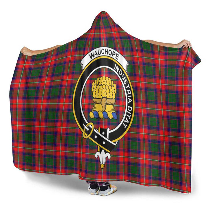 Scottish Wauchope (or Waugh) Clan Crest Tartan Hooded Blanket Tartan Plaid 3