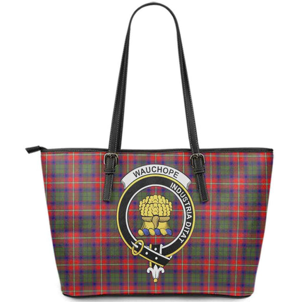 Scottish Wauchope (or Waugh) Clan Crest Tartan Leather Tote Tartan Plaid