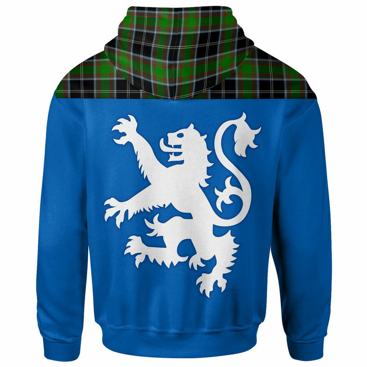 Scottish Webster Clan Tartan Hoodie - Lion Rampant of Scotland With Flag back Side Tartan Plaid