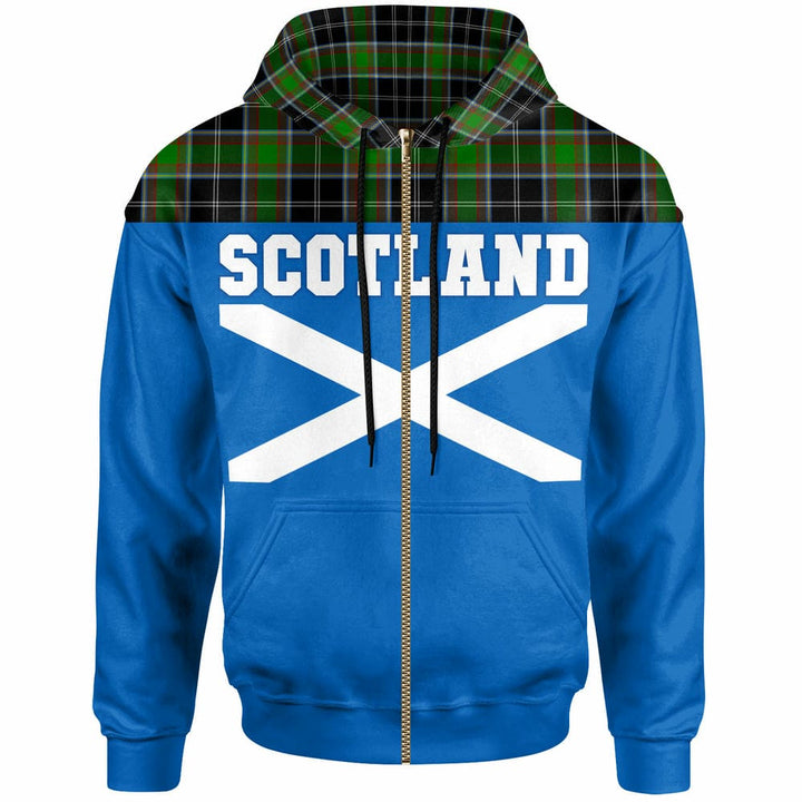 Scottish Webster Clan Tartan Hoodie - Lion Rampant of Scotland With Flag Zip-up Tartan Plaid