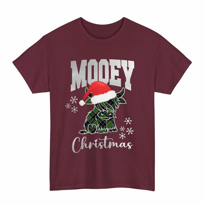 Scottish Webster Clan Tartan T-Shirt - Mooey Christmas Tartan Plaid Maroon Color