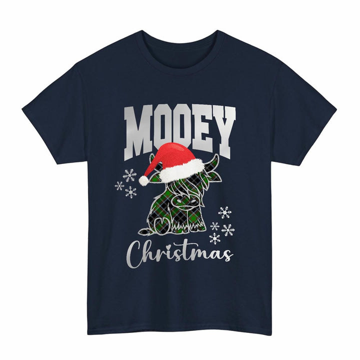 Scottish Webster Clan Tartan T-Shirt - Mooey Christmas Tartan Plaid Navy Color